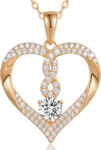 LOUISA SECRET Infinity Heart Necklaces for Women Gold Plated Forever Love