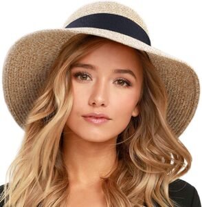 FURTALK Womens Beach Sun Straw Hat